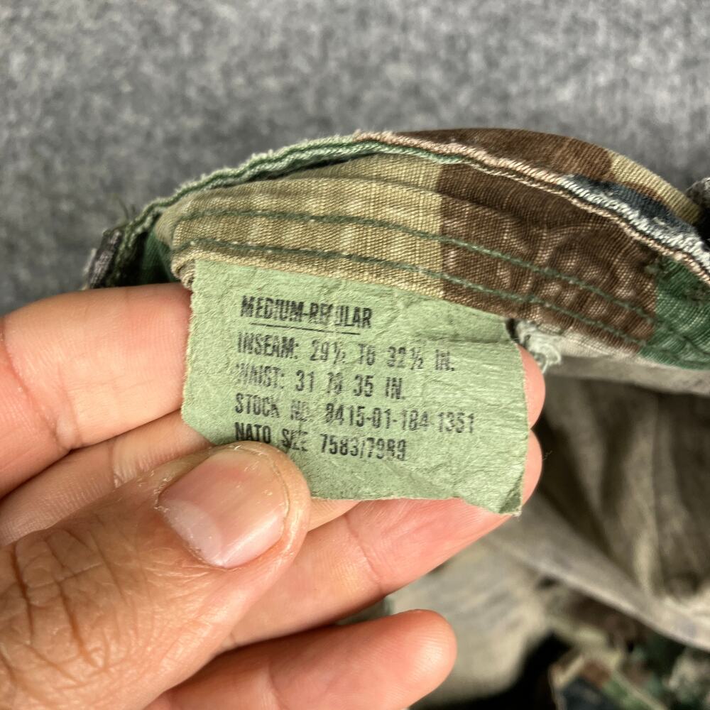 Military Pants Mens Size M Camo Cargo Ripstop BDU Tactical Drawstring Vintage - Picture 8 of 14